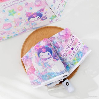 Eula Sanrio Kuromi ร่มโปร่งใส 3 เท่า ลายการ์ตูนน่ารัก