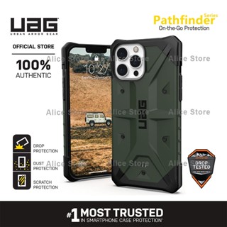 Uag Pathfinder Series เคสโทรศัพท์ สําหรับ iPhone 13 Pro Max / 13 Mini พร้อมฝาครอบป้องกัน แบบทหารตก - สีเขียวทหาร