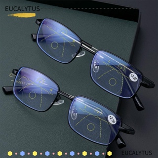 EUTUS Anti Eyestrain Progressive Multifocal Anti Glare Blue Light Blocking Reading Glasses Computer Goggles Memory Titanium Temple Readers Eyeglasses Men and Women Presbyopia Glasses/Multicolor