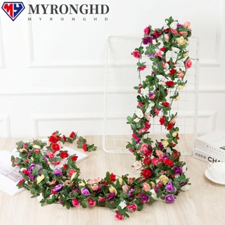 Myronghd 45 ดอกไม้ประดิษฐ์ ดอกกุหลาบ DIY งานแต่งงาน ตกแต่งฤดูใบไม้ผลิ ฤดูใบไม้ร่วง เถาวัลย์พืชปลอม