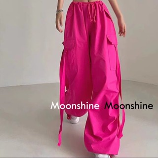 Moon  กางเกงขายาว คาร์โก้ กางเกง เชือกอเมริกันคลาสิค Cargo pants 2023 NEW สวยงาม Korean Style ทันสมัย สไตล์เกาหลี A20M06L 36Z230909