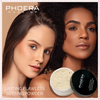 Phoera Lasting Flawless Loose Powder คอนซีลเลอร์ ปรับผิวกระจ่างใส ควบคุมความมัน แห้งและเปียก แป้งผสมน้ำผึ้งเนื้อแมทแบบใช้คู่ JOYFEEL