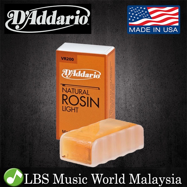 D'ADDARIO Daddario VR200 Rosin คุณภาพสูงสําหรับ Bow ไวโอลิน Viola Cello Double Bass แสงธรรมชาติ (VR 