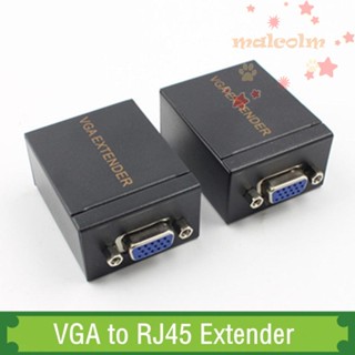 Malcolm VGA Extender 60m, อะแดปเตอร์ VGA เป็น RJ45, ไม่ต้องใช้พลังงาน ตัวรับสัญญาณ สายเคเบิลเครือข่ายเดี่ยว สําหรับคอมพิวเตอร์ / โปรเจคเตอร์ / โทรทัศน์ / แล็ปท็อป