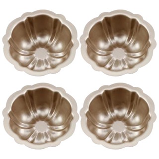 4pcs Kitchen Tool DIY Cookie Non Stick Gold Baking Mold Pumpkin Shaped Brownie Easy Release Muffin Tray Cake Pan