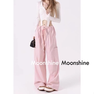 Moon  กางเกงขายาว คาร์โก้ กางเกง เชือกอเมริกันคลาสิค Cargo pants 2023 NEW Comfortable Chic ทันสมัย สวยงาม A20M06N 36Z230909