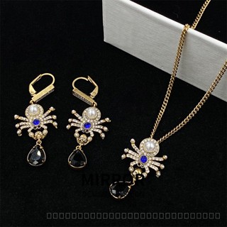 [0728]QSJY-XL M Brand/M Home Set Spider Skull Pearl Earrings Necklace Irregular Rhinestone Retro Internet Hot Same Style Accessories Y2K MIFH