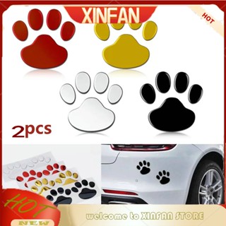 Xinfan [CCWOLF] สติกเกอร์รอยเท้าสัตว์ ลูกสุนัข หมี อุ้งเท้า 3D สําหรับติดตกแต่งรถยนต์ 2 ชิ้น