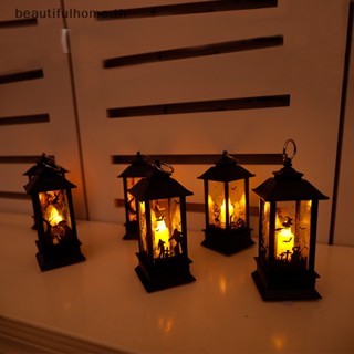 ｛Halloween Decor｝โคมไฟฟักทอง ปราสาท ฮาโลวีน วินเทจ แขวนตกแต่งปาร์ตี้ LED ~