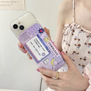 เคสโทรศัพท์มือถือ กันกระแทก ลาย Y2K สีม่วง สําหรับ iPhone 14 Pro Max 14Pro 14 13 Pro Max 12 Pro Max 11