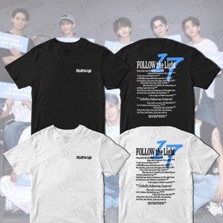 KPOP SEVENTEN TOUR "FOLLOW" TO SEOUL Merch เสื้อยืดคอตตอนพลัสขนาดเกาหลี หลวม พิมพ์ง่าย ชายและหญิง เสื้อแขนสั้น คู่รัก แฟชั่น สตรีท ลำลอง เสื้อยืด