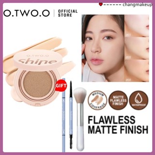 【ซื้อ 1 Take 2】o.two.o 3 Color Silky Moisturizing Makeup Pressed Powder More Delicate No Flying Powder Long-last With Gift cod