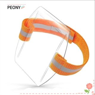 Peonypavilion ปลอกแขน PVC แบบใส มองเห็นง่าย ปรับได้ สําหรับสกี บัตรประจําตัว บัตรประจําตัว สํานักงาน 5 ชิ้น