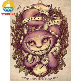 [Tyoufs.Th] ชุดปักครอสสติตช์ ผ้าฝ้าย 11CT พิมพ์ลาย Alice in Wonderland