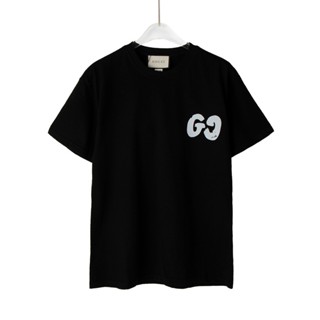 G8u8c- เสื้อยืดแขนสั้น พิมพ์ลายโลโก้ G คู่ สไตล์คลาสสิก สําหรับผู้ชาย และผู้หญิง Tkldyi