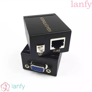 Lanfy อะแดปเตอร์รับส่งสัญญาณ VGA 60 เมตร VGA เป็น RJ45 สําหรับคอมพิวเตอร์ โปรเจคเตอร์ โทรทัศน์ แล็ปท็อป