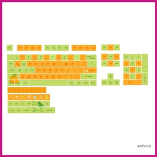 Aod ปุ่มกดคีย์บอร์ดธีมสีส้ม 124 ปุ่ม ยืดหยุ่น คุณภาพสูง ​ปุ่มกดคีย์บอร์ด ใส่สบายขึ้น