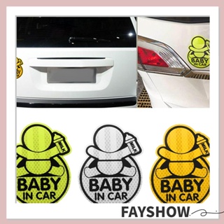 Fay สติกเกอร์ไวนิลสะท้อนแสง ลาย "Baby In Car" สําหรับติดตกแต่งรถยนต์