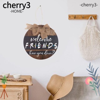 Cherry3 ป้ายไม้ ลาย Welcome 3D สําหรับแขวนตกแต่งผนังบ้าน