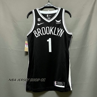 【คุณภาพสูง】ตาข่าย Nba Brooklyn ของแท้ แบบใหม่ สําหรับผู้ชาย #1 เสื้อกีฬาแขนสั้น ลายทีม Mikal Bridges 2022-23 Icon Edition สีดํา