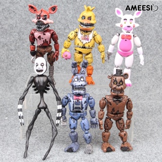 ตุ๊กตาฟิกเกอร์ Ameesi Five Nights มีไฟ LED ถอดออกได้ ของเล่นสําหรับเด็ก