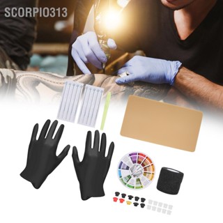 Scorpio313 7RL เข็มสักสักมือปากกาฝึกผิวสีวงล้อ DIY ชุดสัก