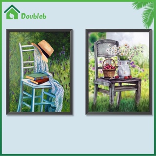 【Doub X ✮】ภาพวาดปักเพชร ทรงกลม ลายเก้าอี้ 5D DIY สําหรับตกแต่งบ้าน ✮