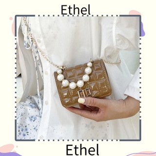 Ethel1 กระเป๋าสะพายไหล่ กระเป๋าถือ สะพายข้าง หนัง Pu แต่งสายโซ่คล้อง ขนาดเล็ก สีแคนดี้ สีทอง สําหรับเด็กผู้หญิง