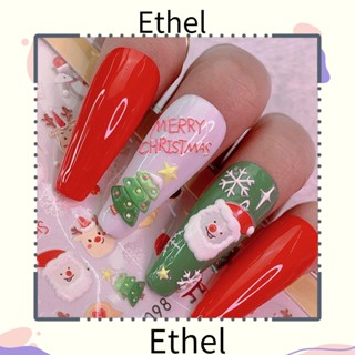 Ethel1 สติกเกอร์ติดเล็บ ลายเกล็ดหิมะ นก DIY สําหรับตกแต่งเล็บ