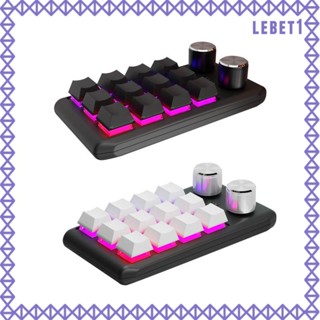 [Lebet] คีย์บอร์ดบลูทูธ 12 คีย์ RGB LED พร้อมลูกบิด สําหรับเล่นเกม ออฟฟิศ PC ทํางาน LR