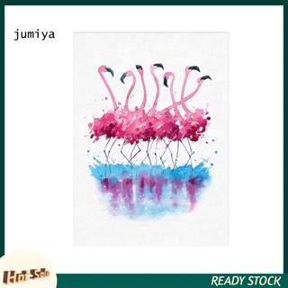 Jumiya ภาพวาดสีน้ํามันบนผ้าใบ รูปนกฟลามิงโก้ สร้างสรรค์ สําหรับตกแต่งบ้าน ออฟฟิศ