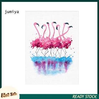 Jumiya ภาพวาดสีน้ํามันบนผ้าใบ รูปนกฟลามิงโก้ สร้างสรรค์ สําหรับตกแต่งบ้าน ออฟฟิศ