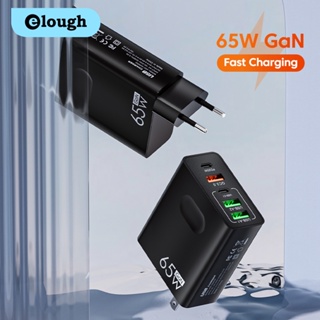 Elough อะแดปเตอร์ชาร์จเร็ว 65W 3.0 ปลั๊ก EU US UK QC3.0 USB-C PD