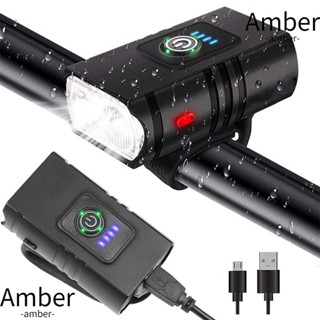 Amber ไฟจักรยาน LED กันน้ํา สว่างมาก ชาร์จ USB