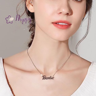 &lt;Happybay&gt; สร้อยคอโซ่เหล็กไทเทเนียม ลายตัวอักษรบาร์บี้ 3 สี เครื่องประดับ สําหรับของขวัญ