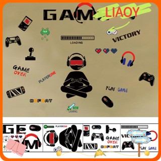 Liaoy สติกเกอร์วอลเปเปอร์ ลายเกมเมอร์ ลอกออกได้ DIY สําหรับติดตกแต่งผนังห้องนอนเด็กผู้ชาย