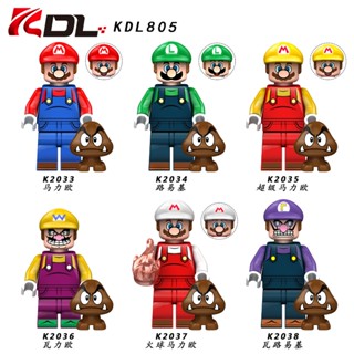 โมเดลฟิกเกอร์ Super Mario Bros Plumbers Stepping on Mushroom ขนาดเล็ก ของเล่นสําหรับเด็ก KDL805