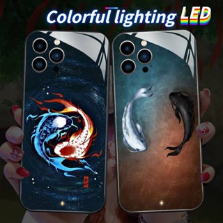  เคสโทรศัพท์มือถือ LED ลายปลา สําหรับ Huawei P30pro nova9pro honor50pro nova10pro P40pro+ nova8pro mate30Epro nova7pro P40lite P50proplus mate40E 30pro