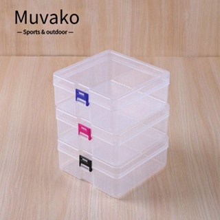 Muvako กล่องพลาสติกใส ทรงสี่เหลี่ยม ทนทาน สําหรับใส่เครื่องประดับ ลูกปัด ตกปลา