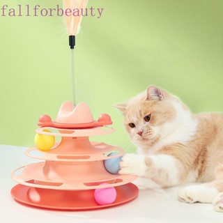 Fallforbeauty ของเล่นลูกบอลทาวเวอร์ พลาสติก ถอดออกได้ พร้อมลูกบอล สําหรับฝึกสัตว์เลี้ยง แมว