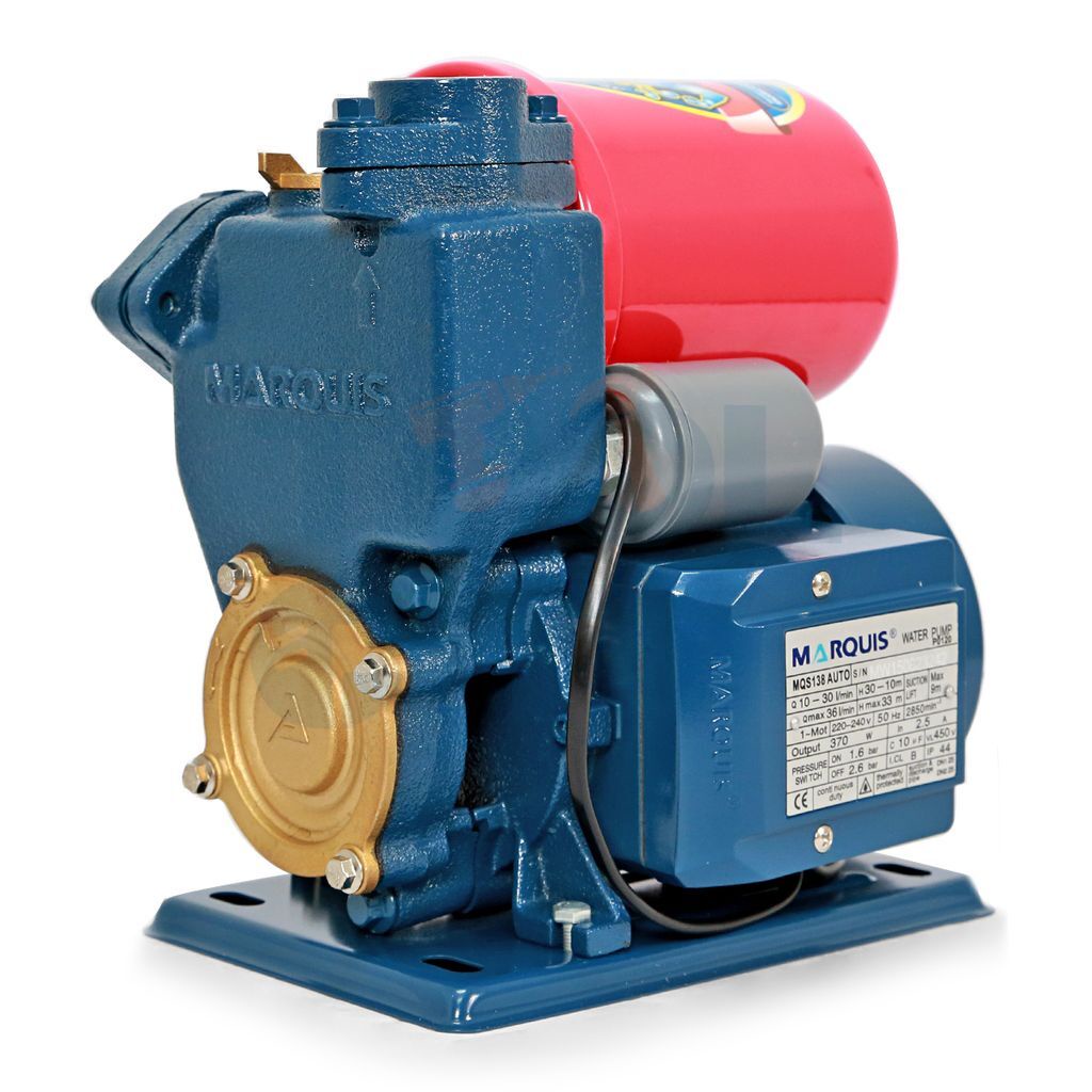MARQUIS ปั๊มน้ำอัตโนมัติ 370 วัตต์ รุ่น MQS138 ส่งสูง 30 – 10 ม. อัตราการไหล 0.6 – 1.8 ลบ.ม./ชม. ท่อ 1 นิ้ว (มาควิส)