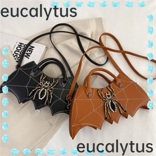 Eucalytus1 กระเป๋าถือ กระเป๋าสะพายไหล่ หนัง PU รูปปีกค้างคาว ปรับได้ พร้อมหูหิ้วคู่ แฟชั่นสําหรับสตรี