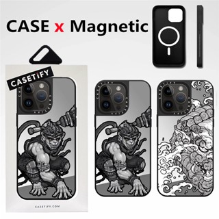 Casetify เคสโทรศัพท์มือถือแบบแข็ง กันกระแทก ลายลิง พร้อมกล่องใส่บัตร คุณภาพสูง สําหรับ iPhone 14 Pro Max 12 13 Pro Max