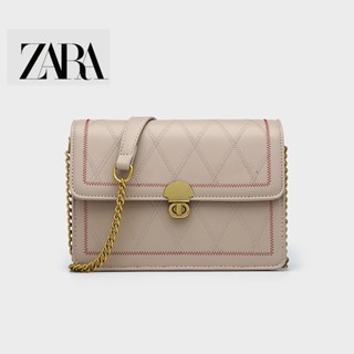 Zara กระเป๋าสะพายไหล่ แต่งสายโซ่ ขนาดเล็ก สีดํา เข้ากับทุกการแต่งกาย แฟชั่นสําหรับสตรี