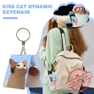 Kiss Cat พวงกุญแจอะคริลิคไดนามิก จี้รูปคิตตี้น่ารัก 3D HD J5N4