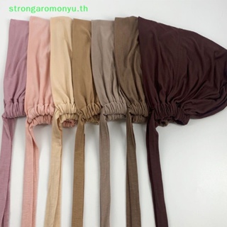 Strongaromonyu หมวกฮิญาบ ผ้าโพกหัว แบบนิ่ม ปรับได้ สําหรับชาวมุสลิม 1 ชิ้น