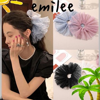 EMILEE Scrunchies ตาข่ายมัดผมหางม้า ขนาดใหญ่ ลายจุด