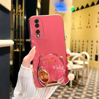 พร้อมส่ง เคสโทรศัพท์มือถือแบบนิ่ม ลายแมวน่ารัก หรูหรา พร้อมขาตั้ง คุณภาพสูง สําหรับ Honor90 Honor 70 90 Lite 5G 2023 Honor 90 Lite