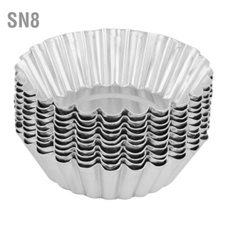  SN8 10 ชิ้นอลูมิเนียมอัลลอยด์แม่พิมพ์ทาร์ตไข่เบเกอรี่เครื่องมือ 70mm Bakeware แม่พิมพ์ครัว Pastry เครื่องมือ