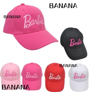 Banana1 หมวกเบสบอล ผ้าโพลีเอสเตอร์ ลายการ์ตูนบาร์บี้ ปรับได้ แฟชั่นฤดูร้อน สําหรับเด็ก